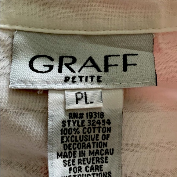 GRAFF VINTAGE 80’S EMBROIDERED WHITE BLOUSE PARISIAN SCENES SIZE PL - Picture 7 of 7